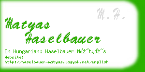 matyas haselbauer business card